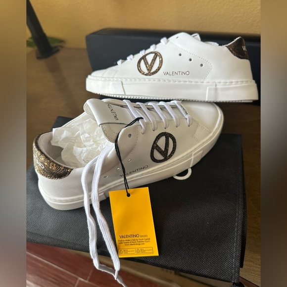 Valentino White Leather Sneakers size 38 - Picture 1 of 11